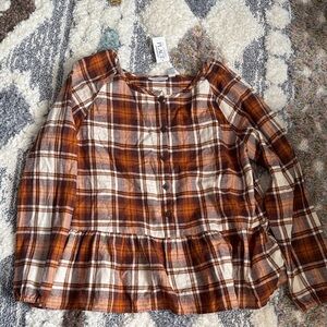 Children’s Place Plaid Peplum Blouse